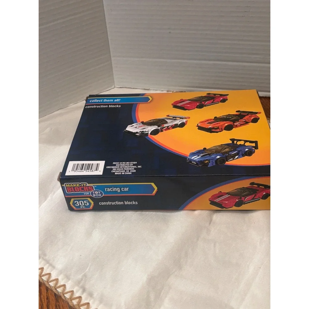Make-It Blocks Racing Car 305pc & 21pc Kids Tool Box Playset Bundle New